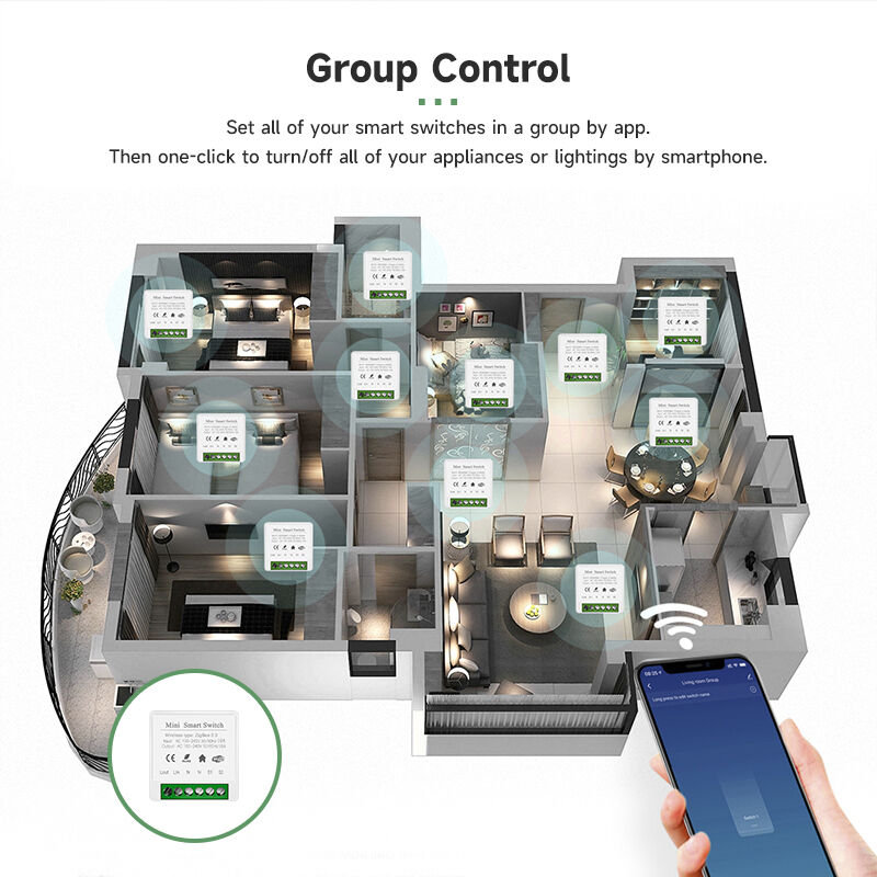 16A Mini ZigBee Smart Switch, Tuya App Remote Control, Works with Alexa/Google Home, DIY Module with Timing/Group/2-Way Control