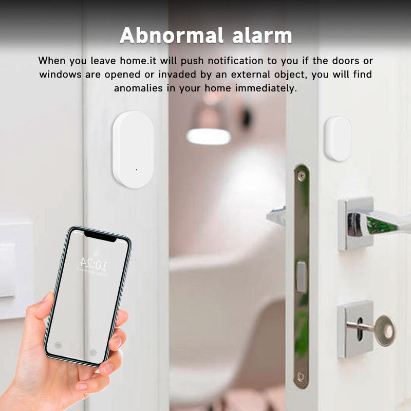 Tuya ZigBee Smart Door & Window Sensor, iH-F001, APP Remote Status Feedback, Burglar Alarm Push, Low Battery Reminder, Smart Linkage for Lights & Curtains, for Home/Shop/Office, Requires ZigBee Hub