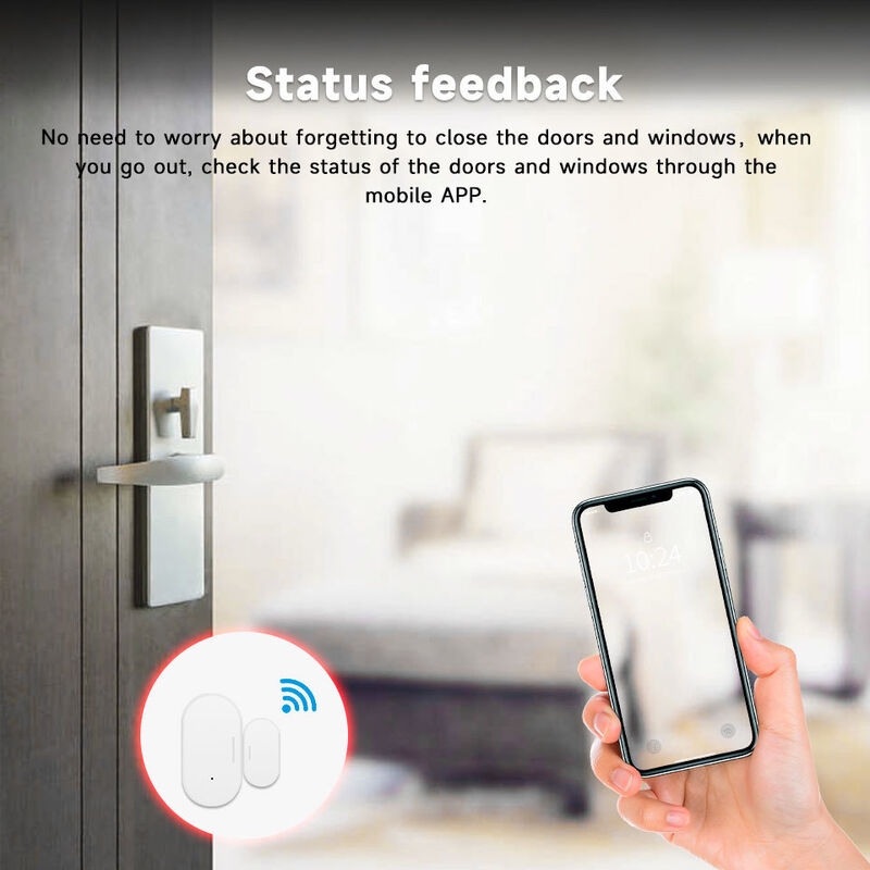 Tuya ZigBee Smart Door & Window Sensor, iH-F001, APP Remote Status Feedback, Burglar Alarm Push, Low Battery Reminder, Smart Linkage for Lights & Curtains, for Home/Shop/Office, Requires ZigBee Hub