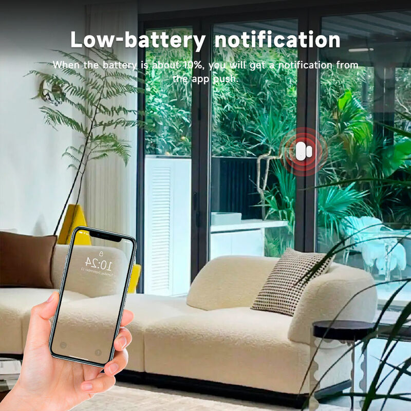Tuya ZigBee Smart Door & Window Sensor, iH-F001, APP Remote Status Feedback, Burglar Alarm Push, Low Battery Reminder, Smart Linkage for Lights & Curtains, for Home/Shop/Office, Requires ZigBee Hub