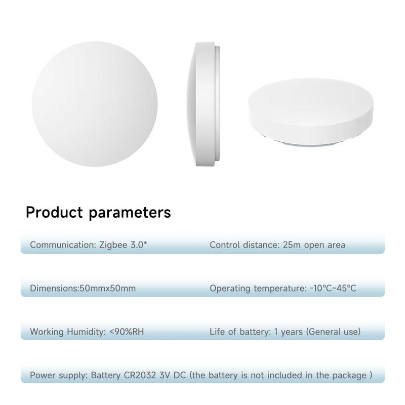 Tuya ZigBee Smart Button, Wireless Scene Switch, Smart Life App Remote Control, Single/Double/Long Press Trigger, Works with Alexa & Google Assistant, Requires ZigBee Hub, Mini Portable