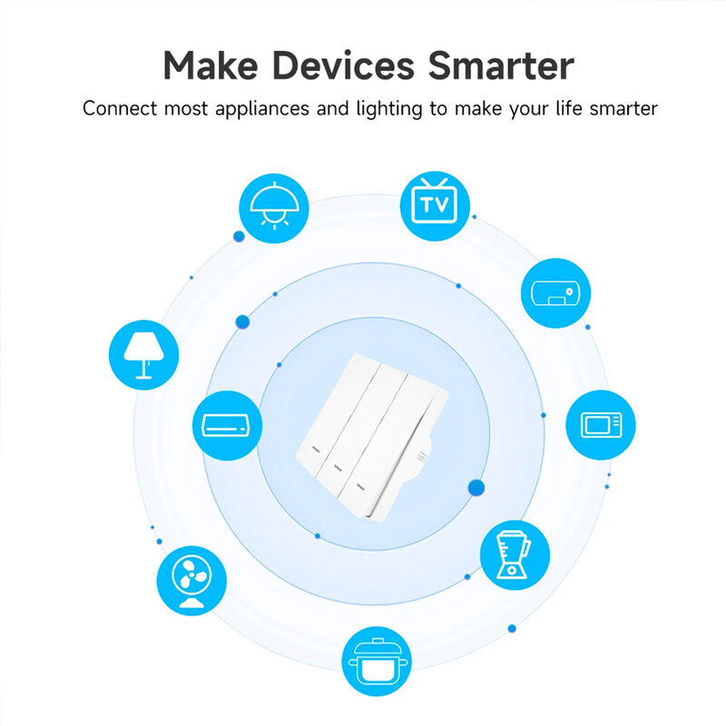 Tuya WiFi Smart Wall Switch – 1/2/3 Gang Touch Control, Voice & App Remote, Timer Function, Multi-Control Association, Neutral Wire Required, 10A 2000W, Works with Alexa Google Home Yandex Alice
