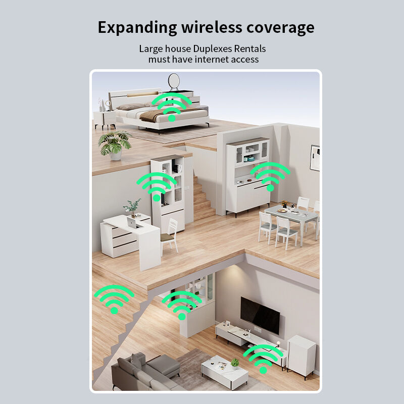 1200Mbps WiFi Extender Signal Booster, Dual Band 5G/2.4G Wireless Repeater with 4 Antennas, Dual Ethernet Ports, Wall-Through Coverage for Home & Office (Black/White)