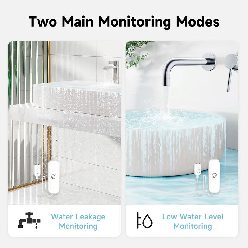 Smart WiFi/ZigBee Water Leak Sensor, Tuya App Remote Control, Real-time Alarm, Water Level & Leakage Detector for Home, Kitchen, Bathroom, Works with Alexa/Google