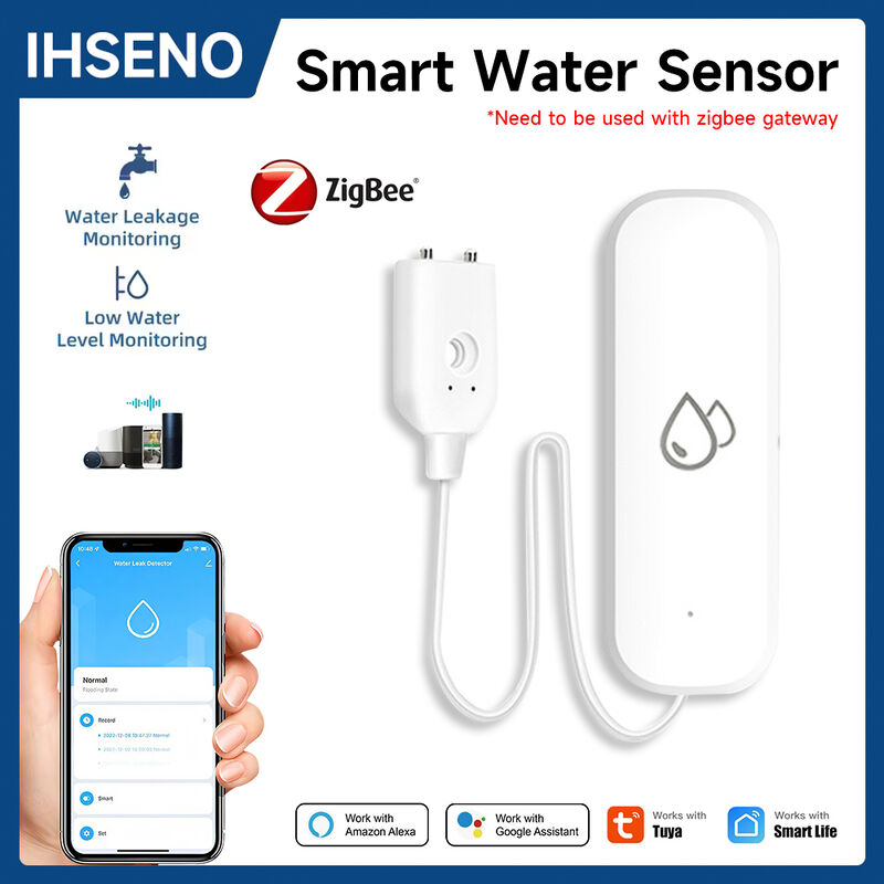 Smart WiFi/ZigBee Water Leak Sensor, Tuya App Remote Control, Real-time Alarm, Water Level & Leakage Detector for Home, Kitchen, Bathroom, Works with Alexa/Google