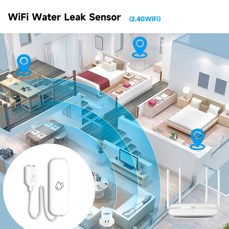 Smart WiFi/ZigBee Water Leak Sensor, Tuya App Remote Control, Real-time Alarm, Water Level & Leakage Detector for Home, Kitchen, Bathroom, Works with Alexa/Google