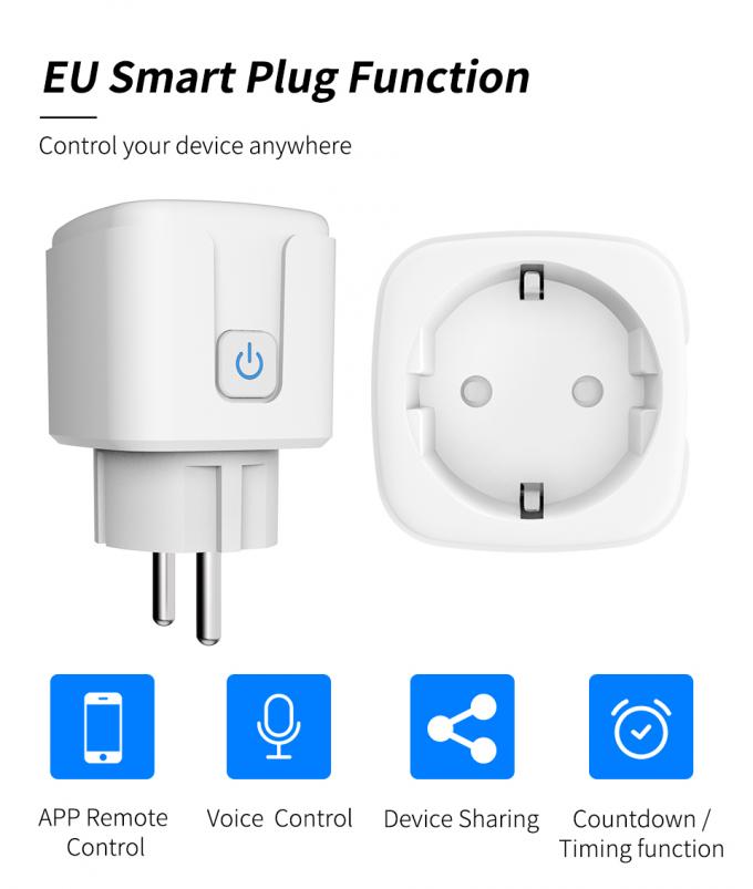Eu Smart Plug Socket Wifi Outlet Tuya Alexa Voice Control Electrical ...